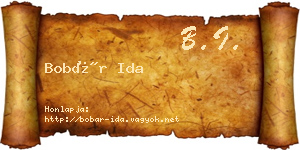 Bobár Ida névjegykártya