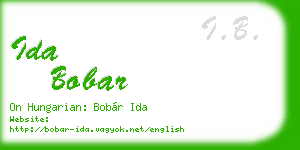 ida bobar business card